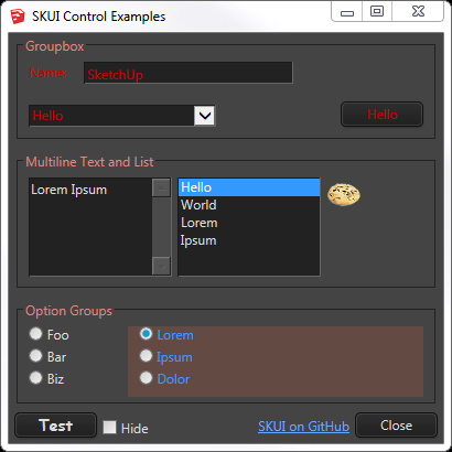 SKUI - A GUI Framework for SketchUp