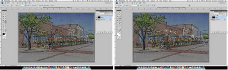 Creating a Night Scene from a Daytime Drawing