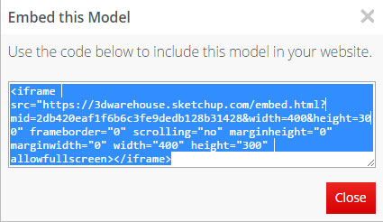 How to Embed Sketchup Models from the 3d Warehouse into your portfolio site