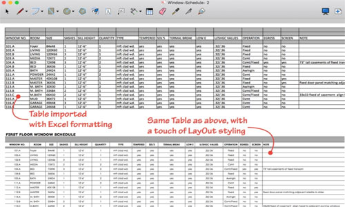 Use Tables for Managing Spreadsheet in LayOut