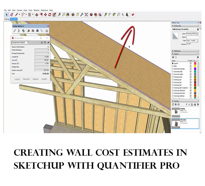 Creating Wall Cost Estimates in SketchUp with Quantifier Pro