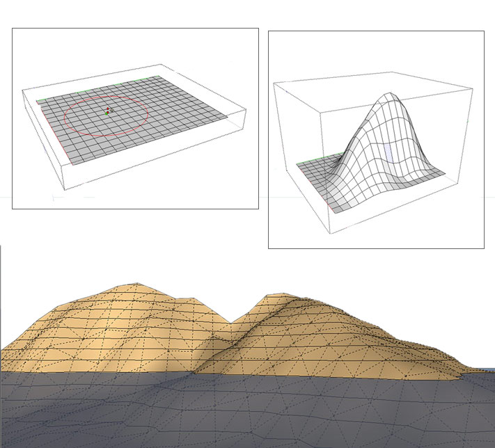 Methods to model Terrain and Other Rounded Shapes