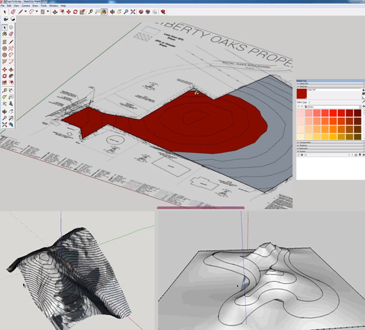 Turning 2D Typography or a Survey to 3D Terrain in SketchUp